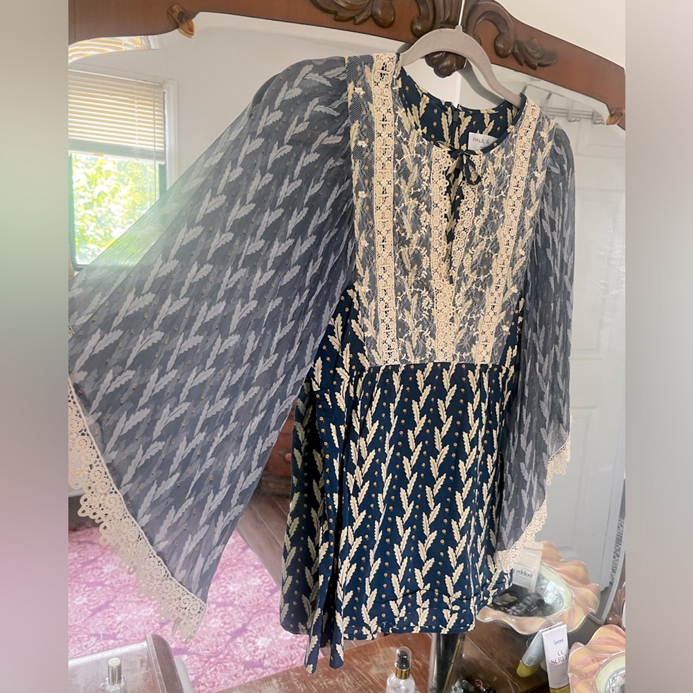 French Silk & Cotton Peasant, Cottage Core Blouse